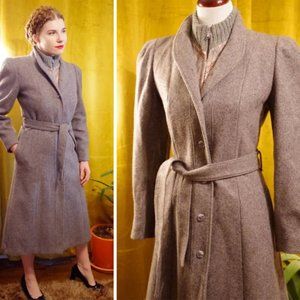 IGLWU Vintage Grey Wool Long Coat